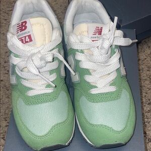 New Balance Kids Green & White 574 Style Sneakers